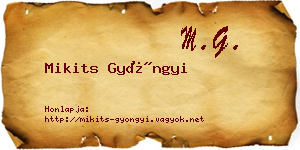 Mikits Gyöngyi névjegykártya